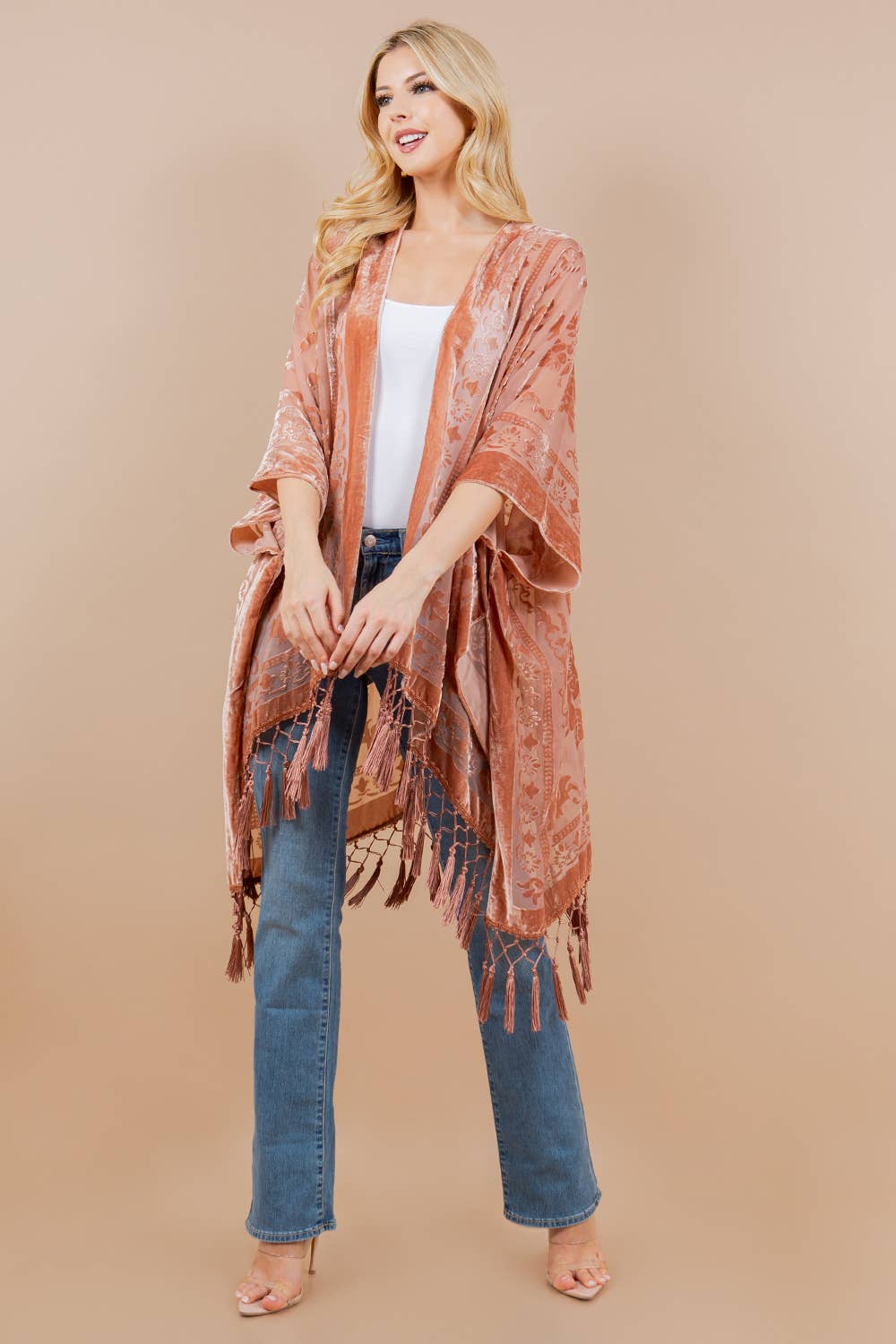 Kimono | Velvet Burnout | Rose