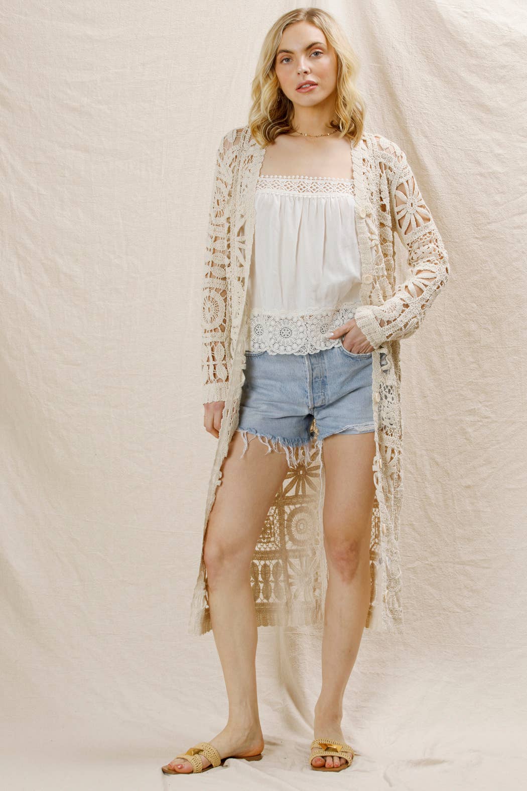 Maxi Crochet Kimono