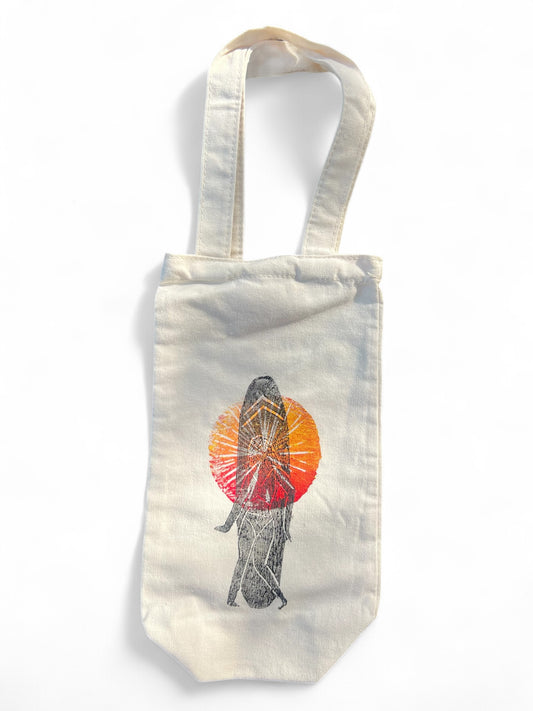 Hand Printed Wine Bag