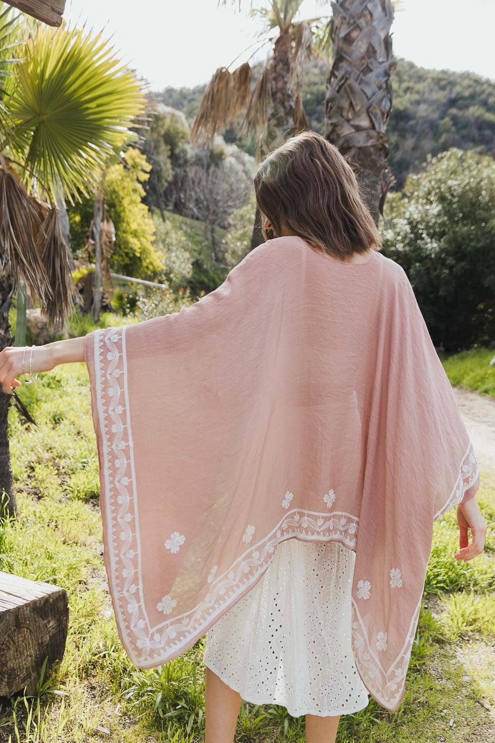 Kimono | Embroidered | Dusty Rose