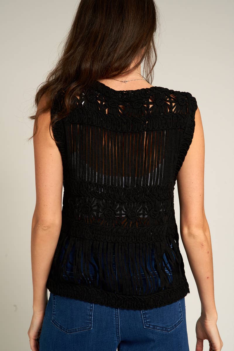 Vest | Macrame | Black