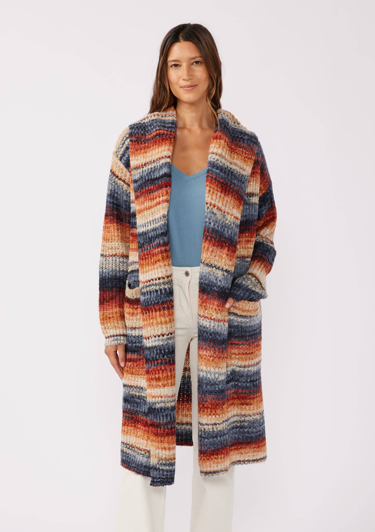 Hooded Sweater | Navy Stripe