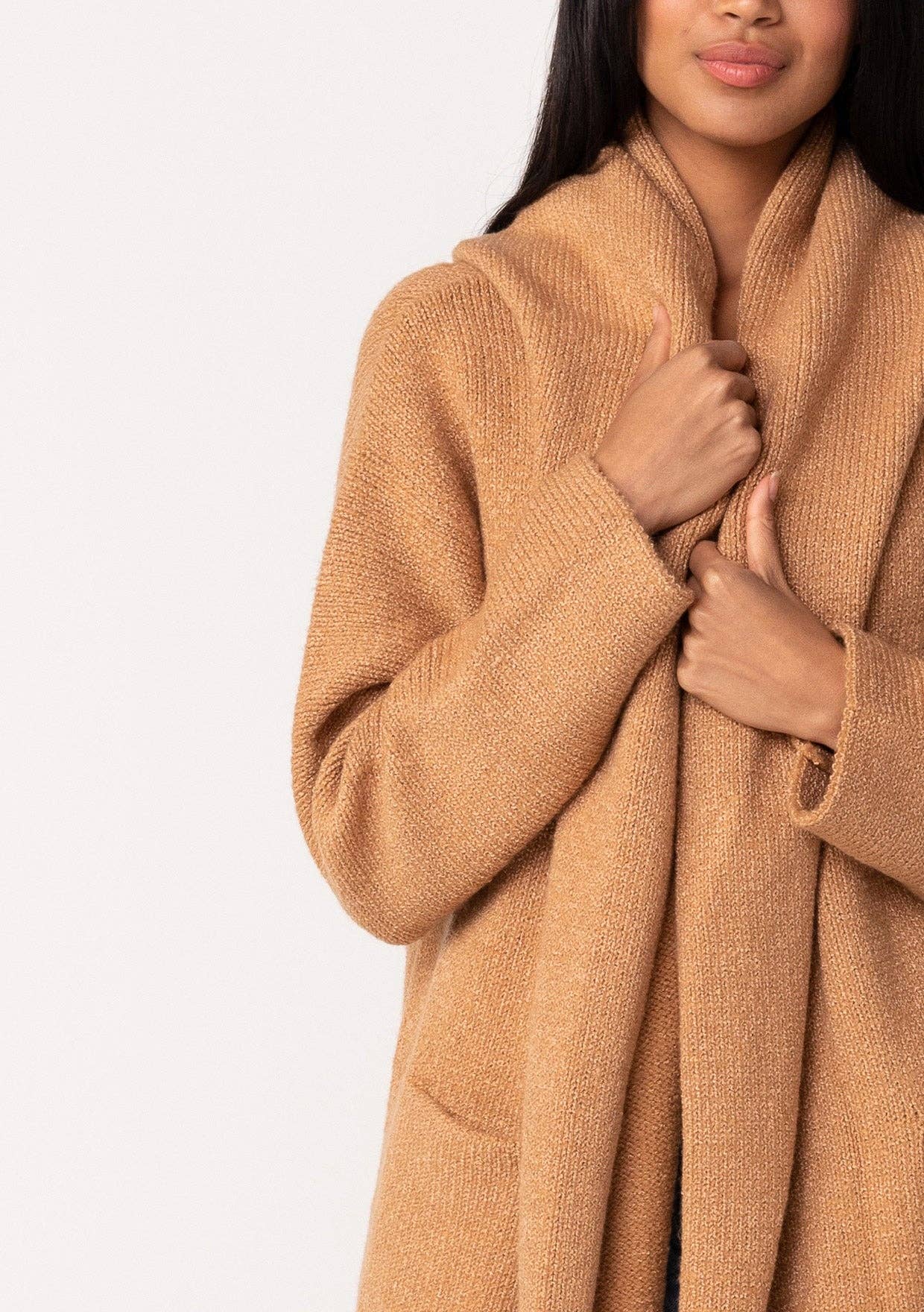 Oversized Hooded Cardigan |
Camel