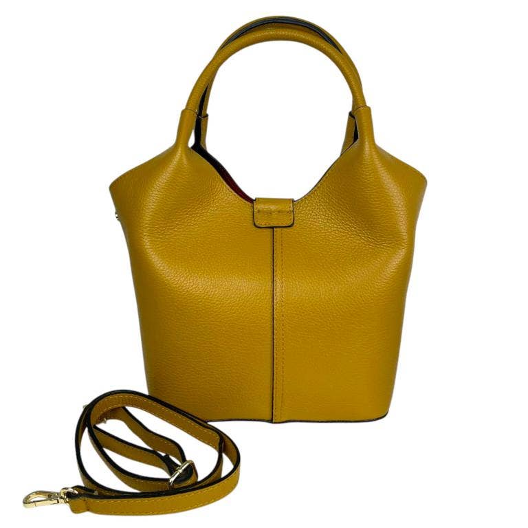 Italian Leather Bucket Style Handbag | Brown