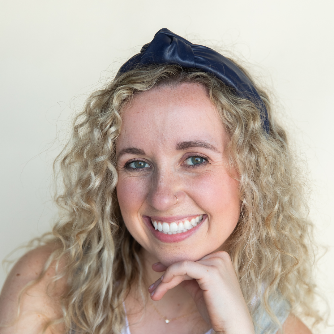 Navy Leather Headband