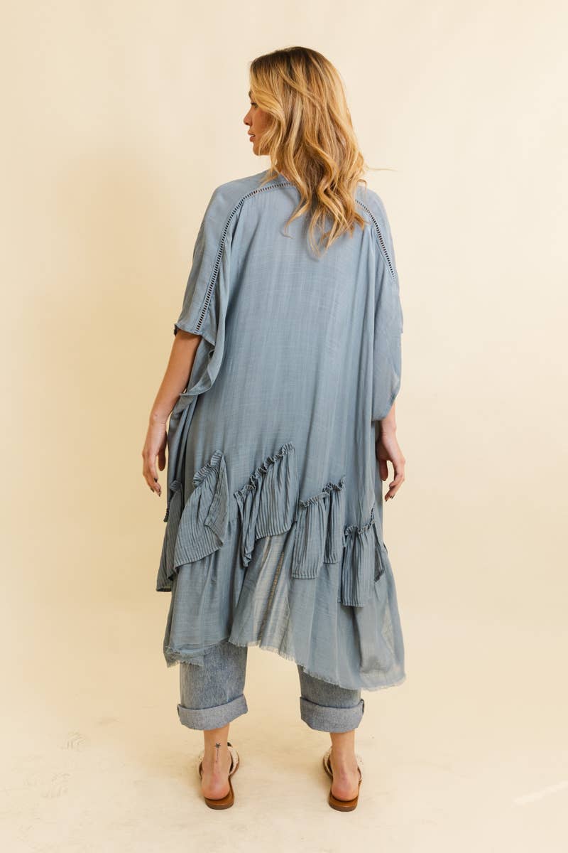 Kimono | Ruffle Edge | Blue