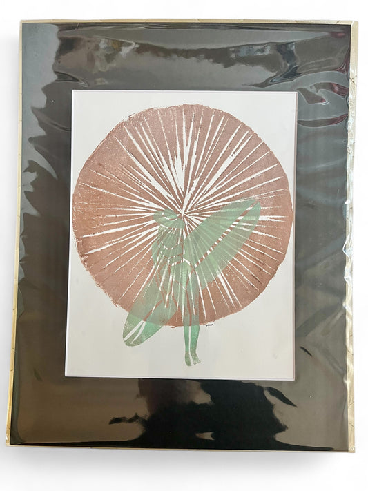 Surfer Girl Block Printed Art