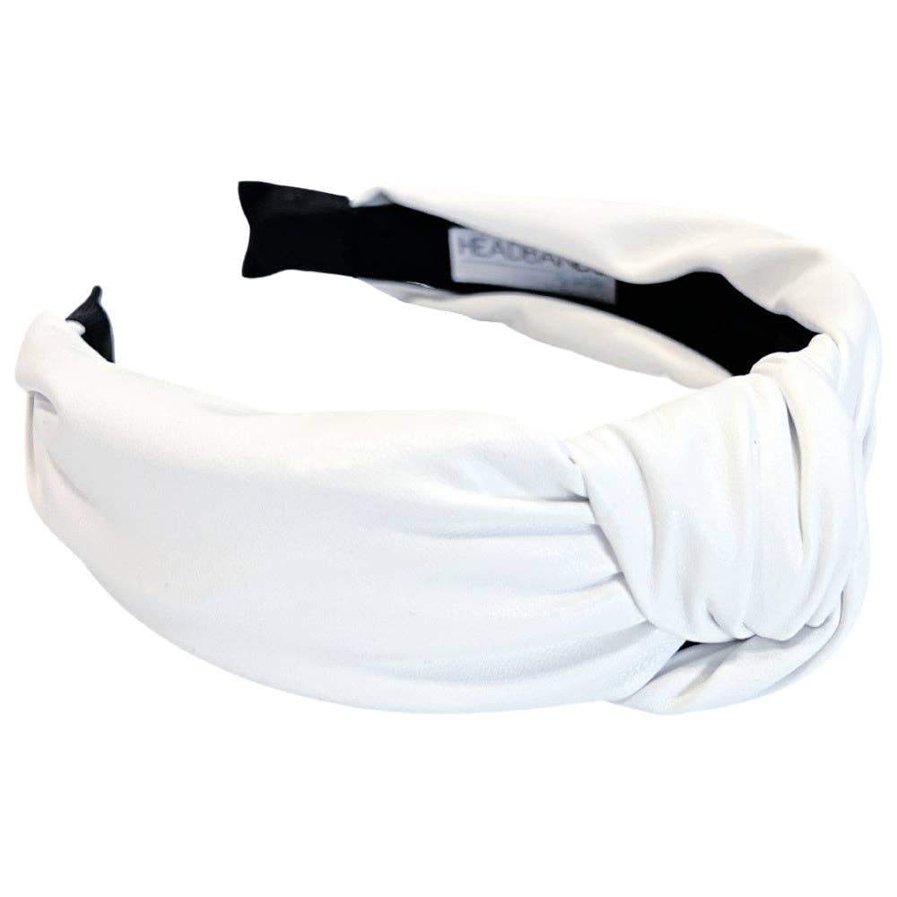 White Leather Headband