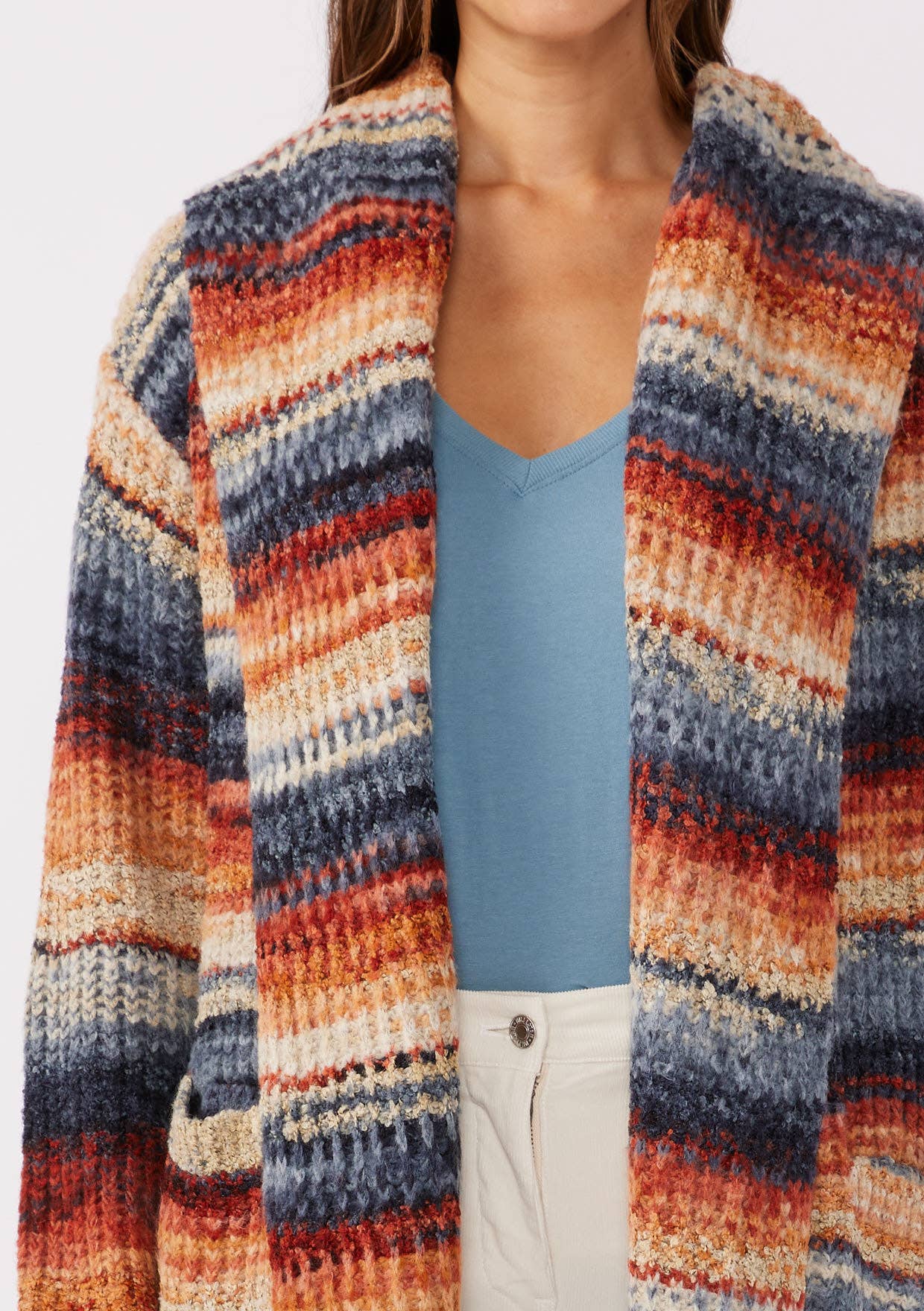 Hooded Sweater | Navy Stripe