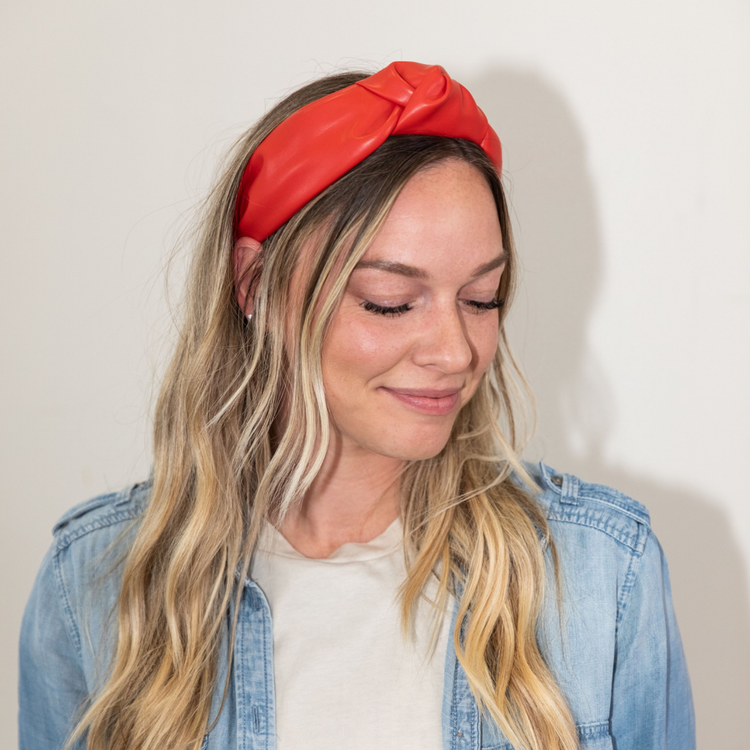 Red Leather Headband