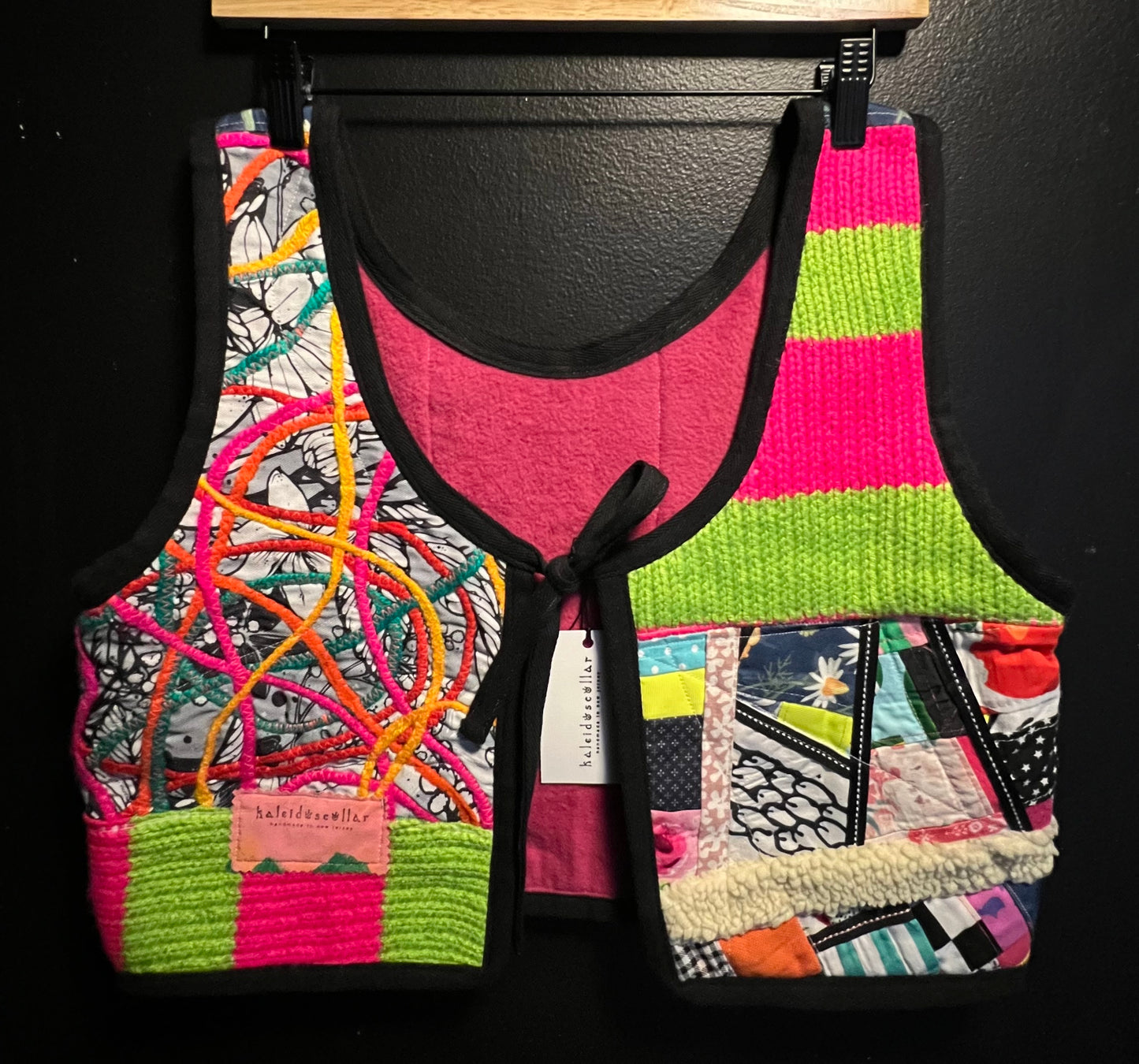 Handmade Patchwork Vest | Neon Knit