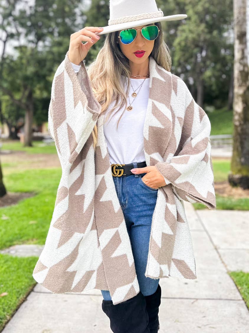 Oversized Knit Cardigan | Taupe