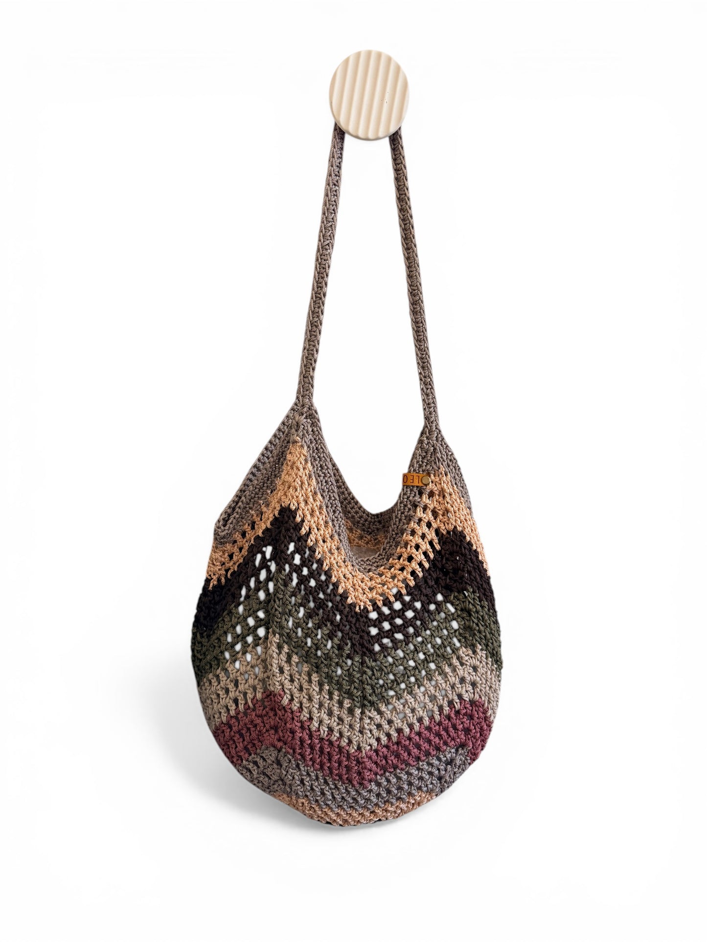 Hand-Crochet Market Bag | Stripe