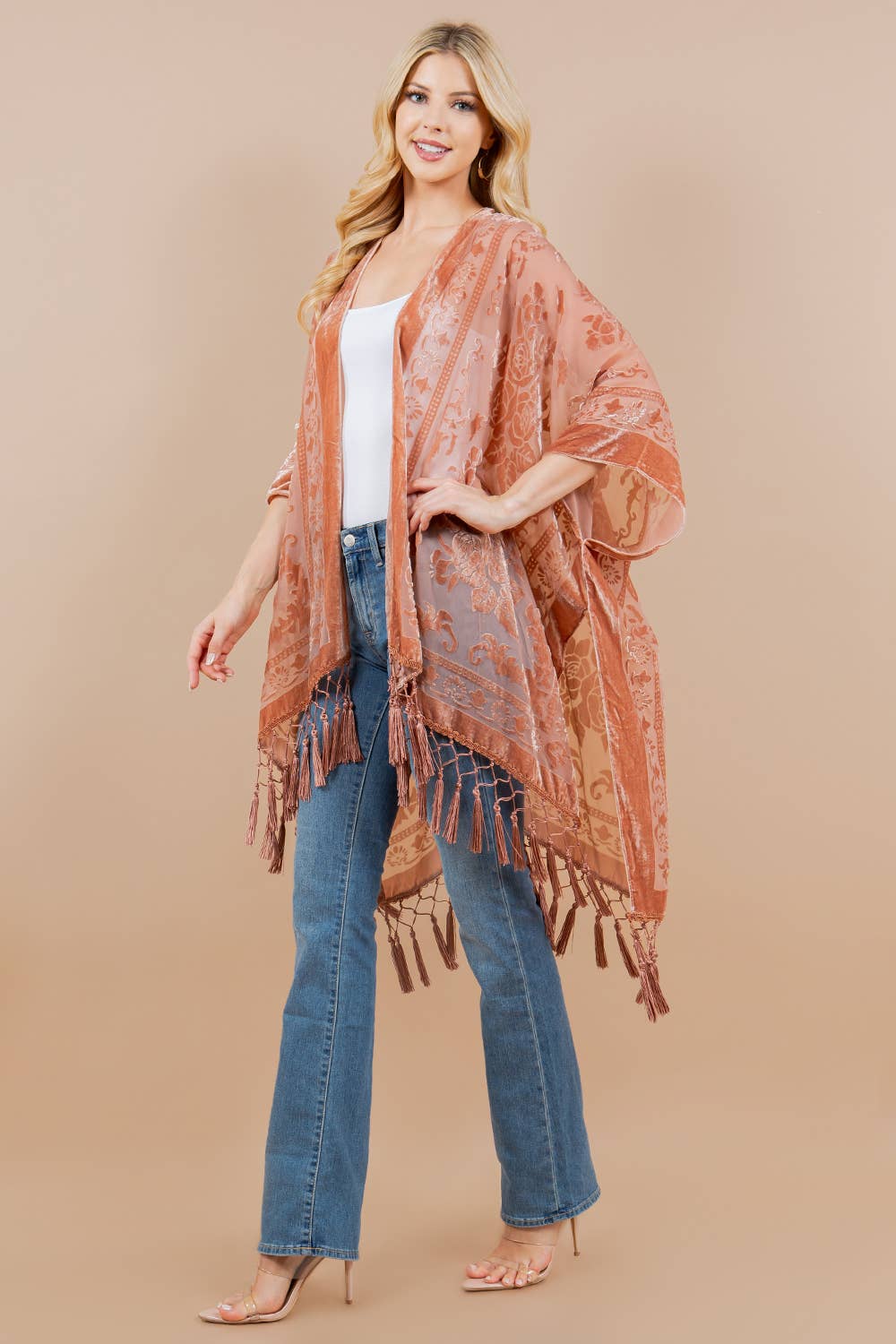 Kimono | Velvet Burnout | Rose