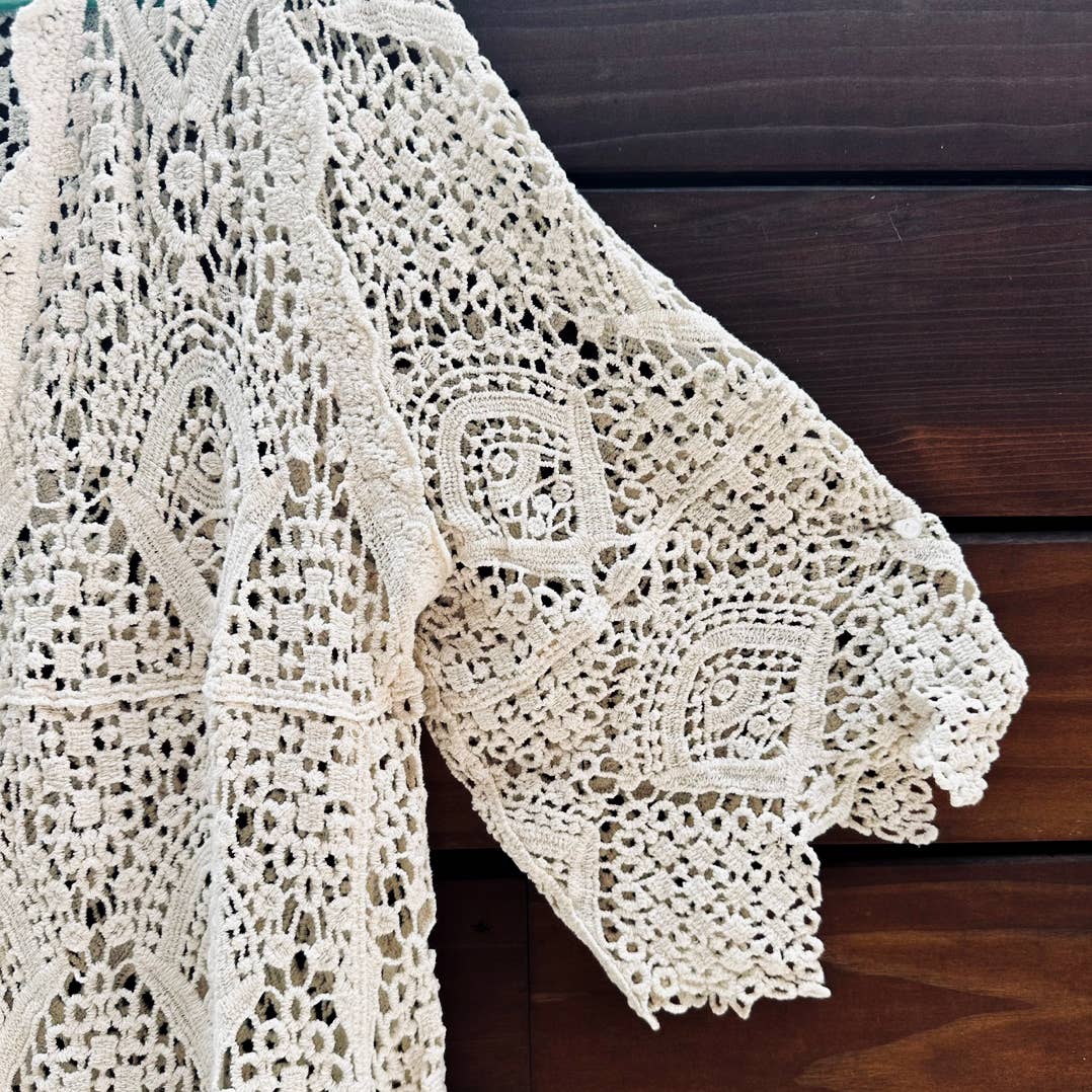 High-Low Crochet Cardigan