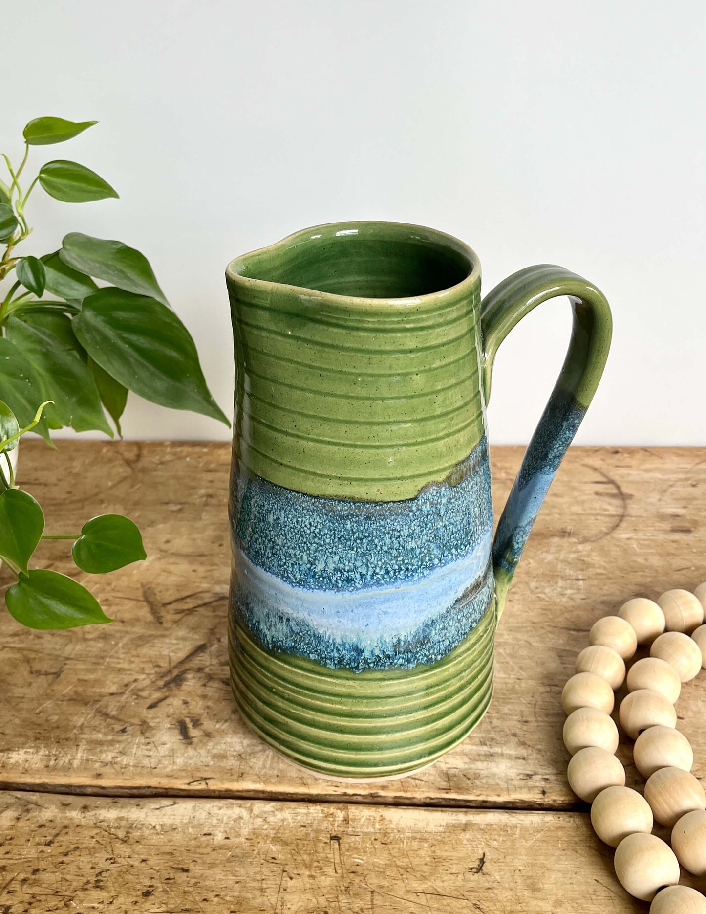 Tall Ceramic Pitcher ~ White