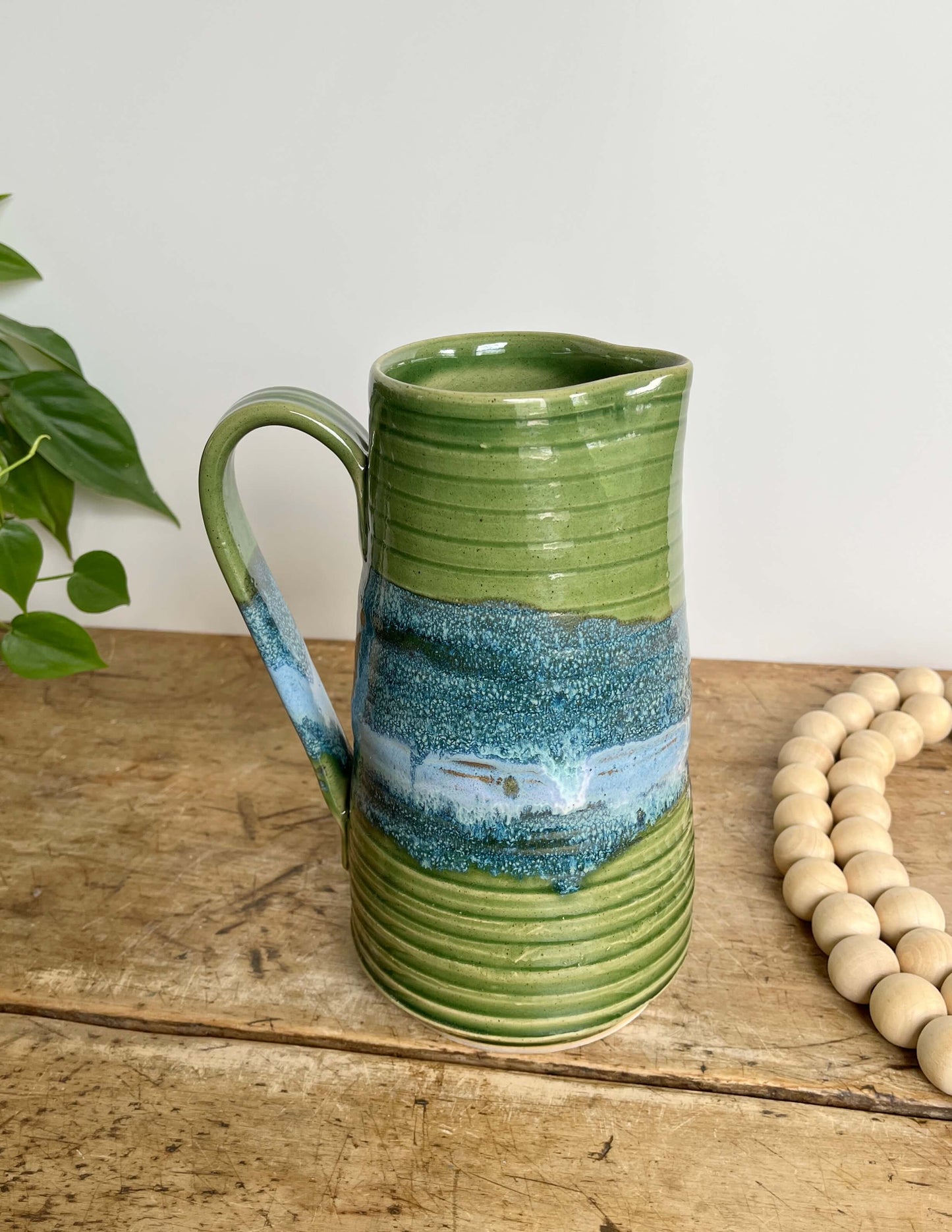 Tall Ceramic Pitcher ~ White