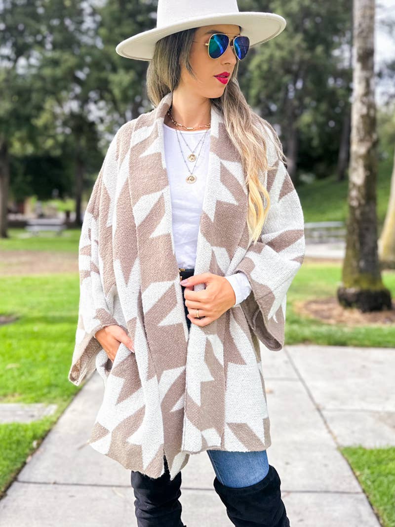 Oversized Knit Cardigan | Taupe