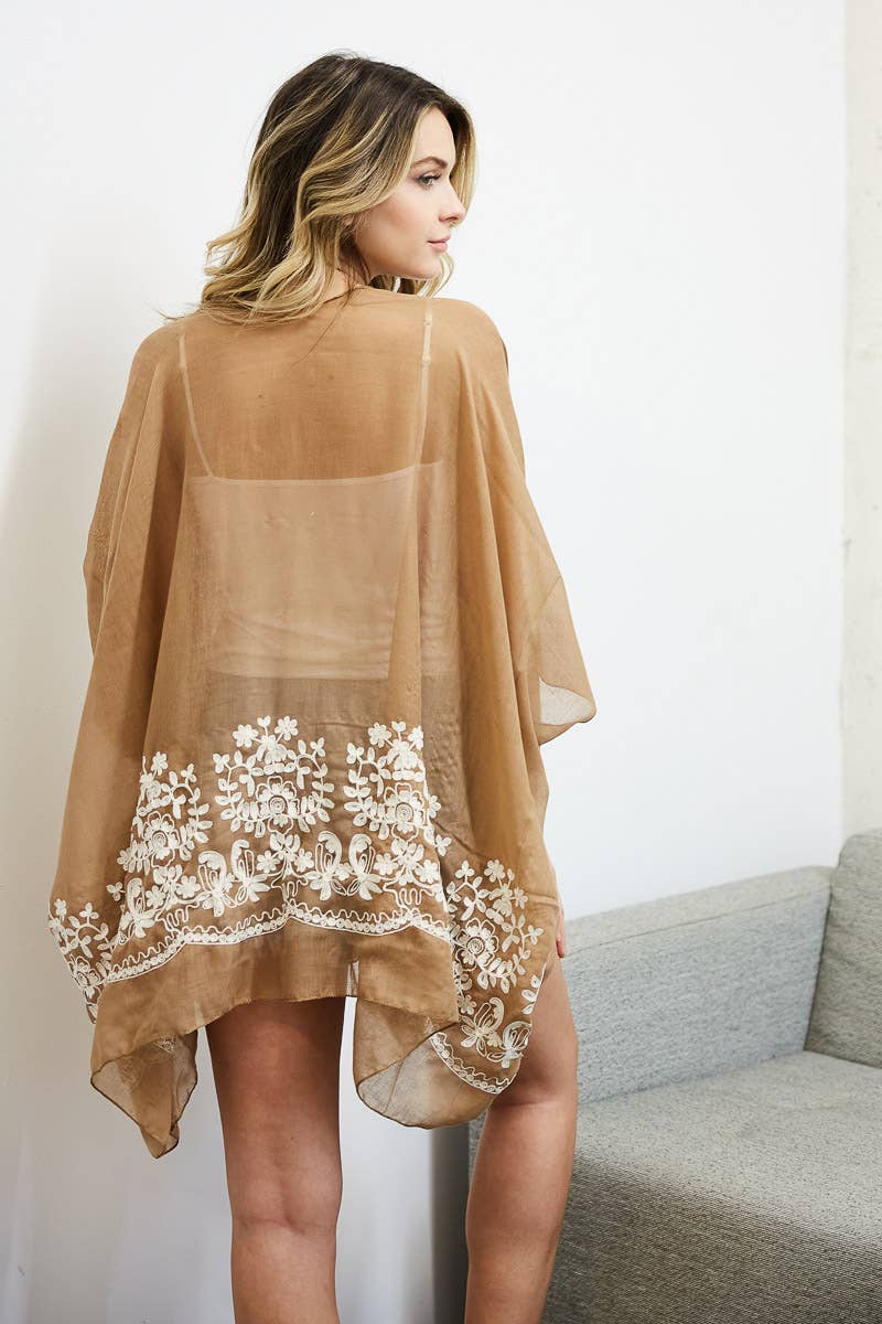 Kimono | Embroidery | Mocha