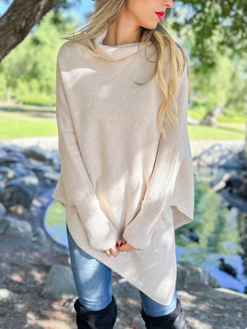 Knitted Poncho | Ivory