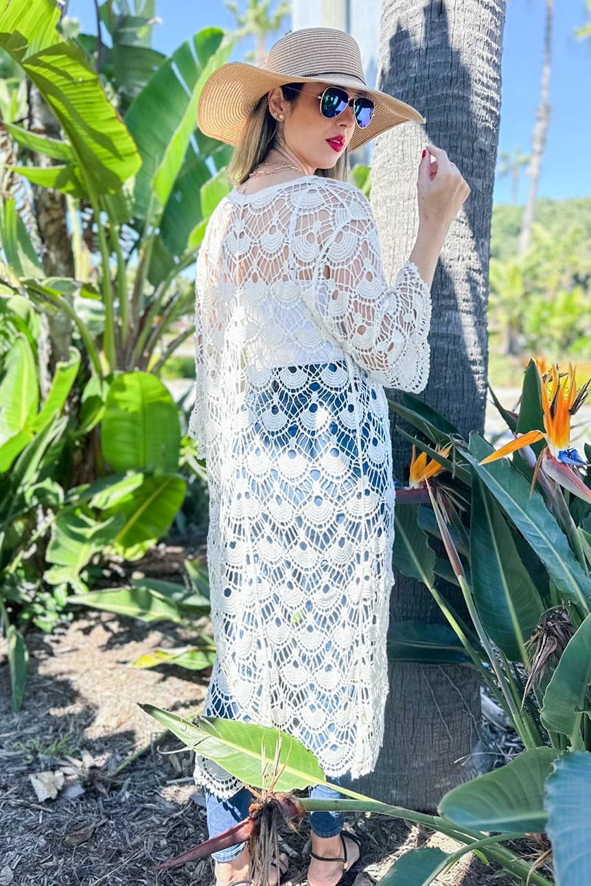 Kimono | Maxi Ivory Crochet