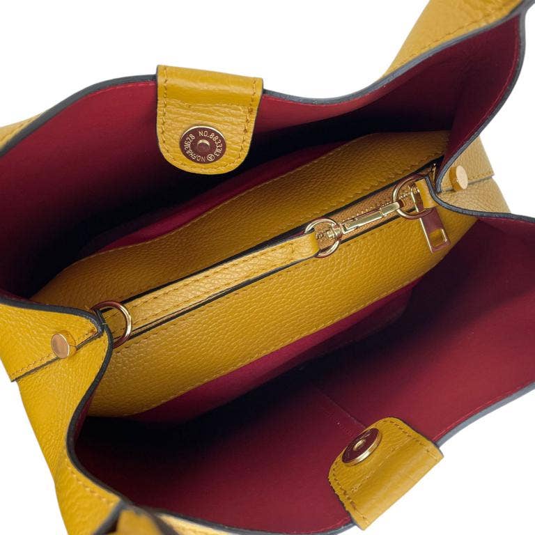 Italian Leather Bucket Style Handbag | Brown