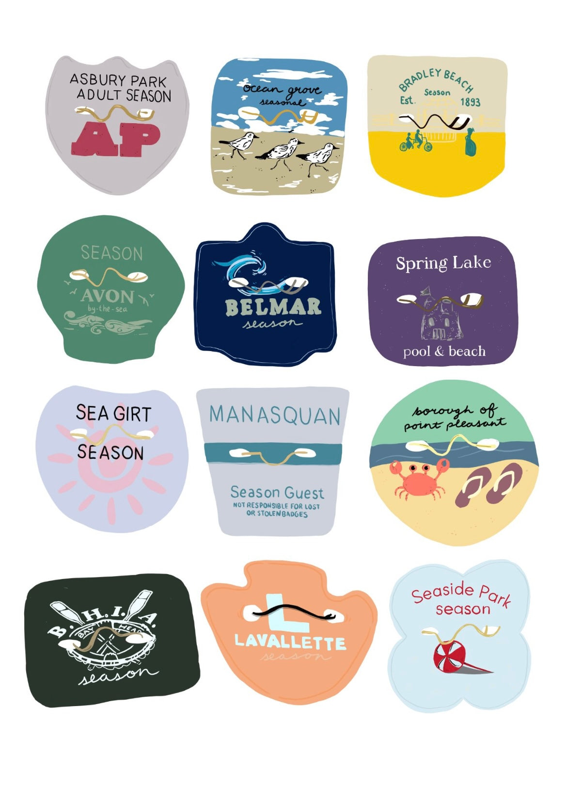 Note Card | Jersey Beach Badges
