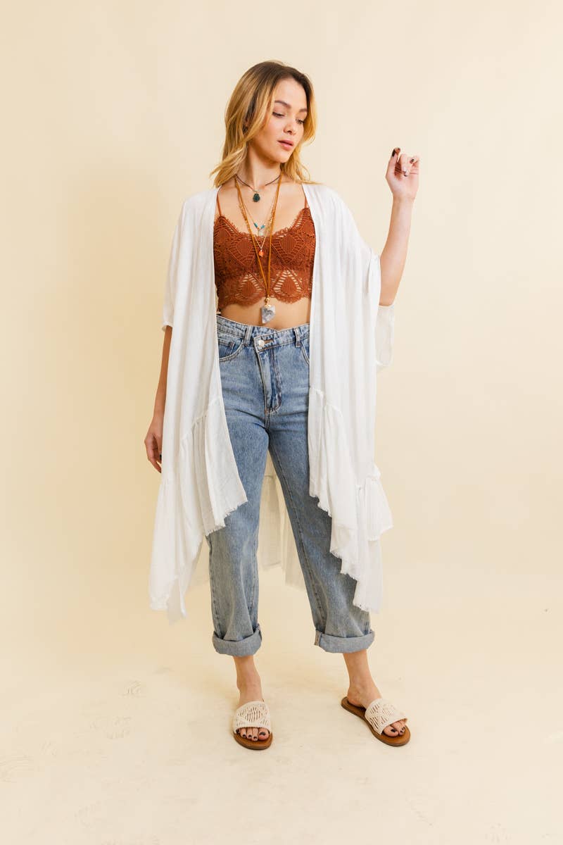 Kimono | Ruffle Edge | Ivory
