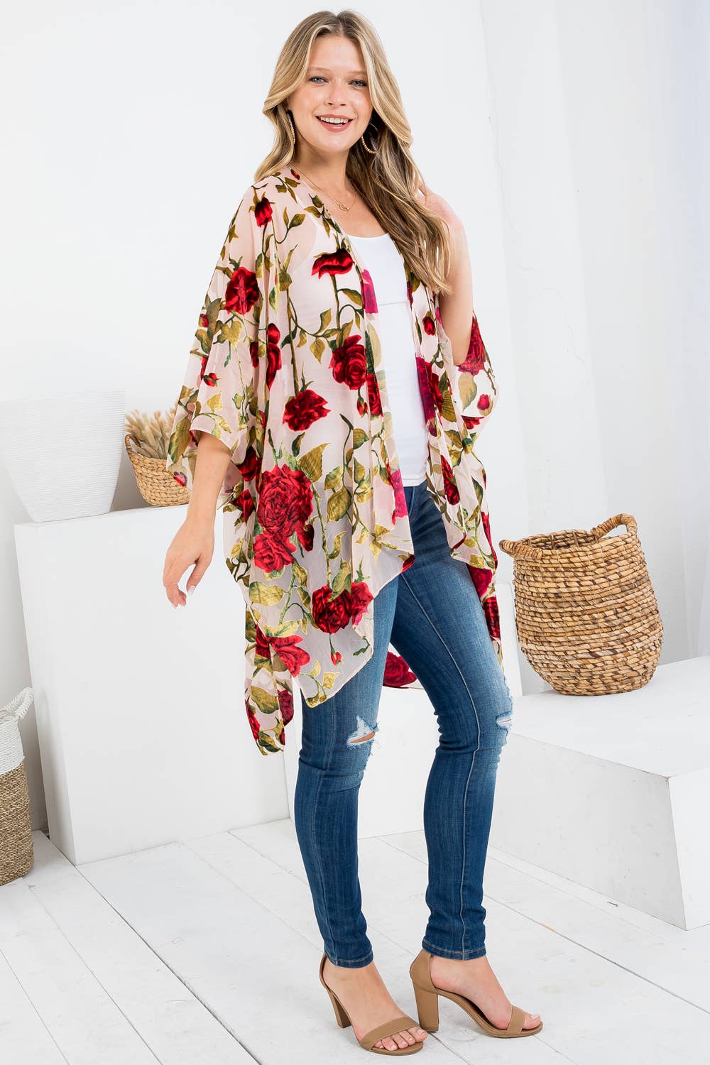 Kimono | Velvet | Roses