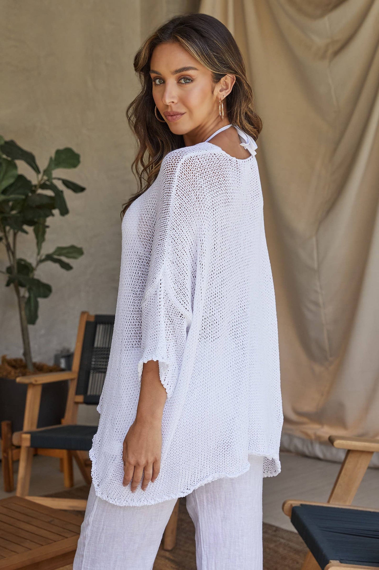 Top | Cotton Knit | White