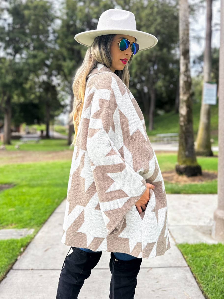 Oversized Knit Cardigan | Taupe