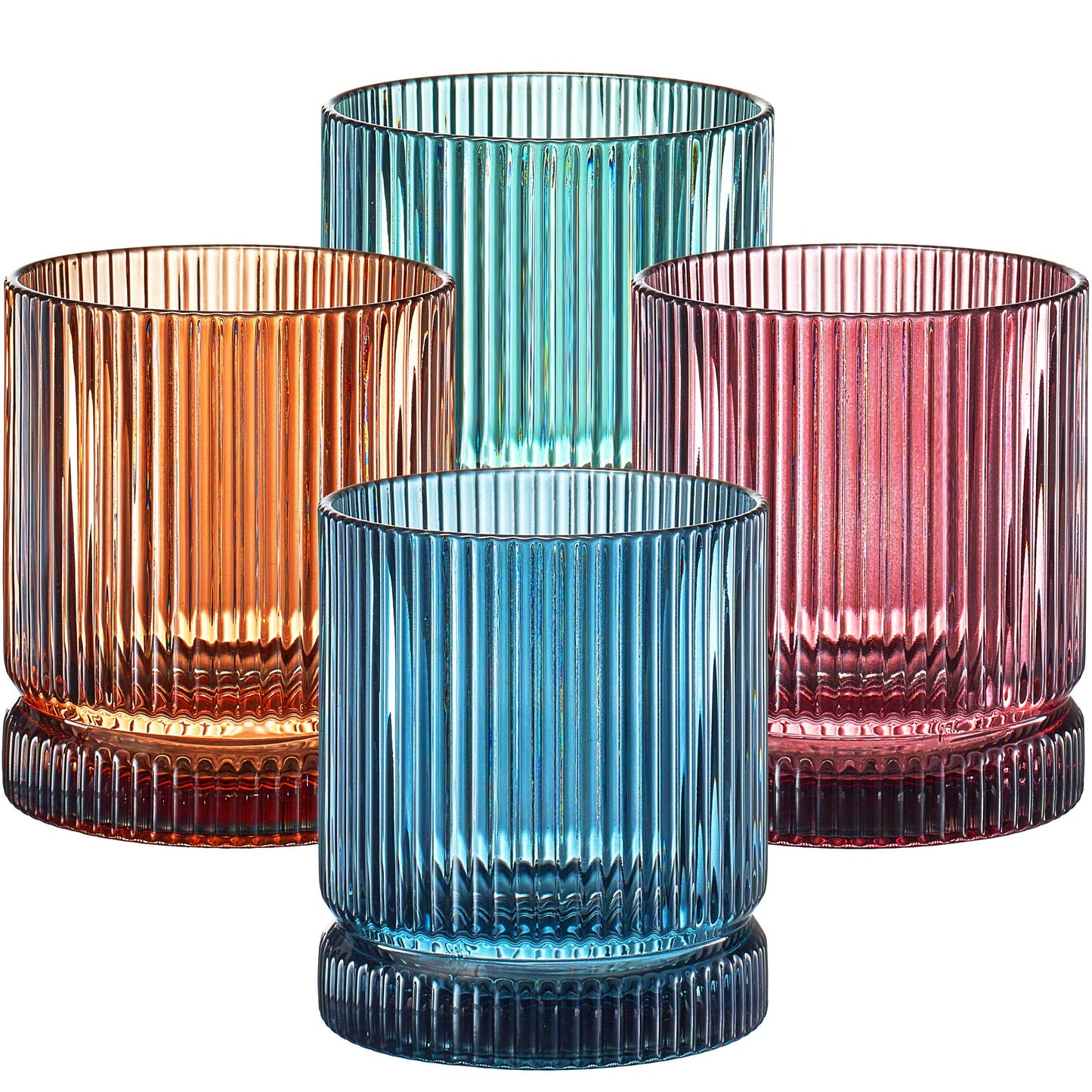 Ribbed Rocks Glasses | Set of 4 | Muted
