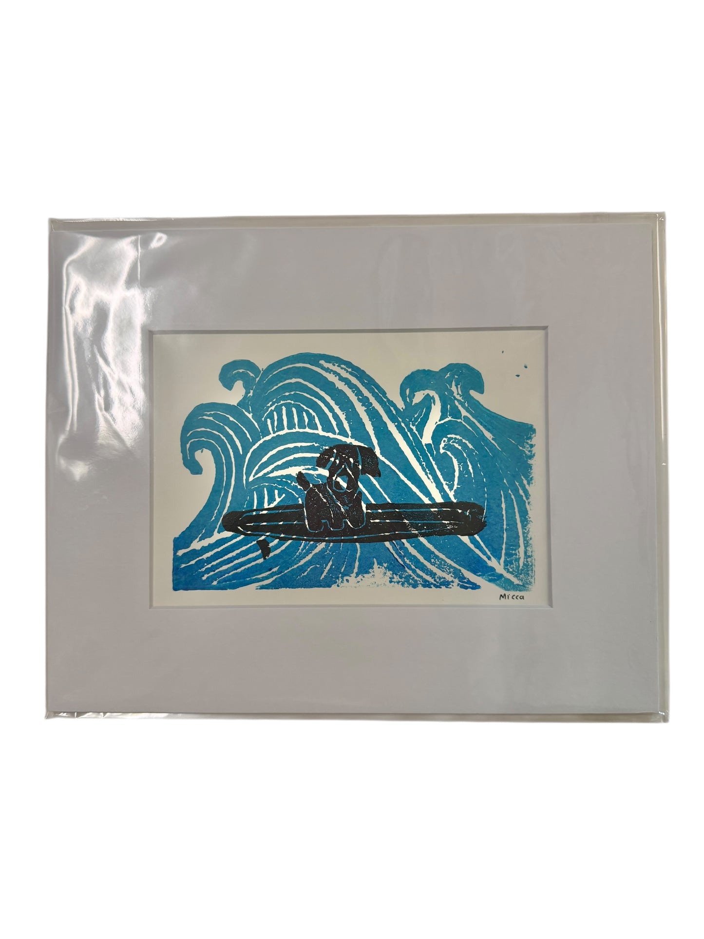 Matted Art Print | Dogs on Boards