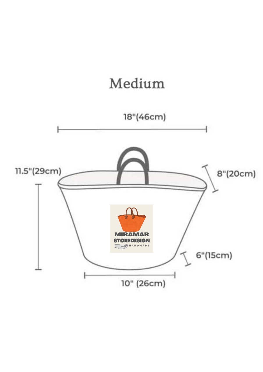 Bag | Woven Double Handles | Small Black