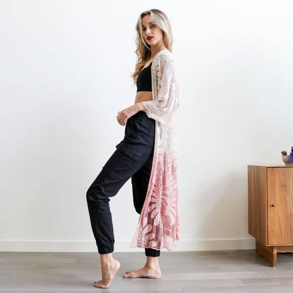 Ombre Lace Kimono | Ochre