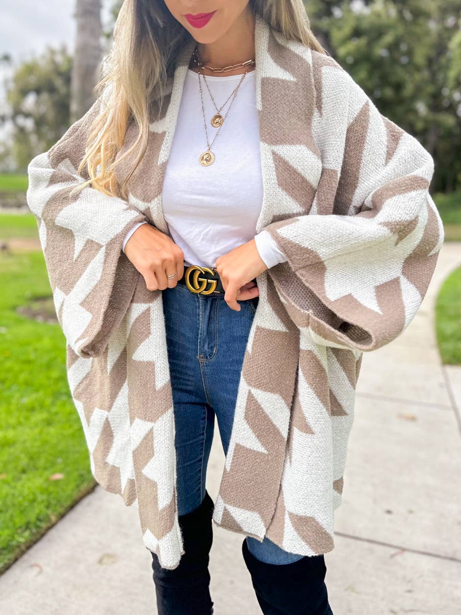 Oversized Knit Cardigan | Taupe