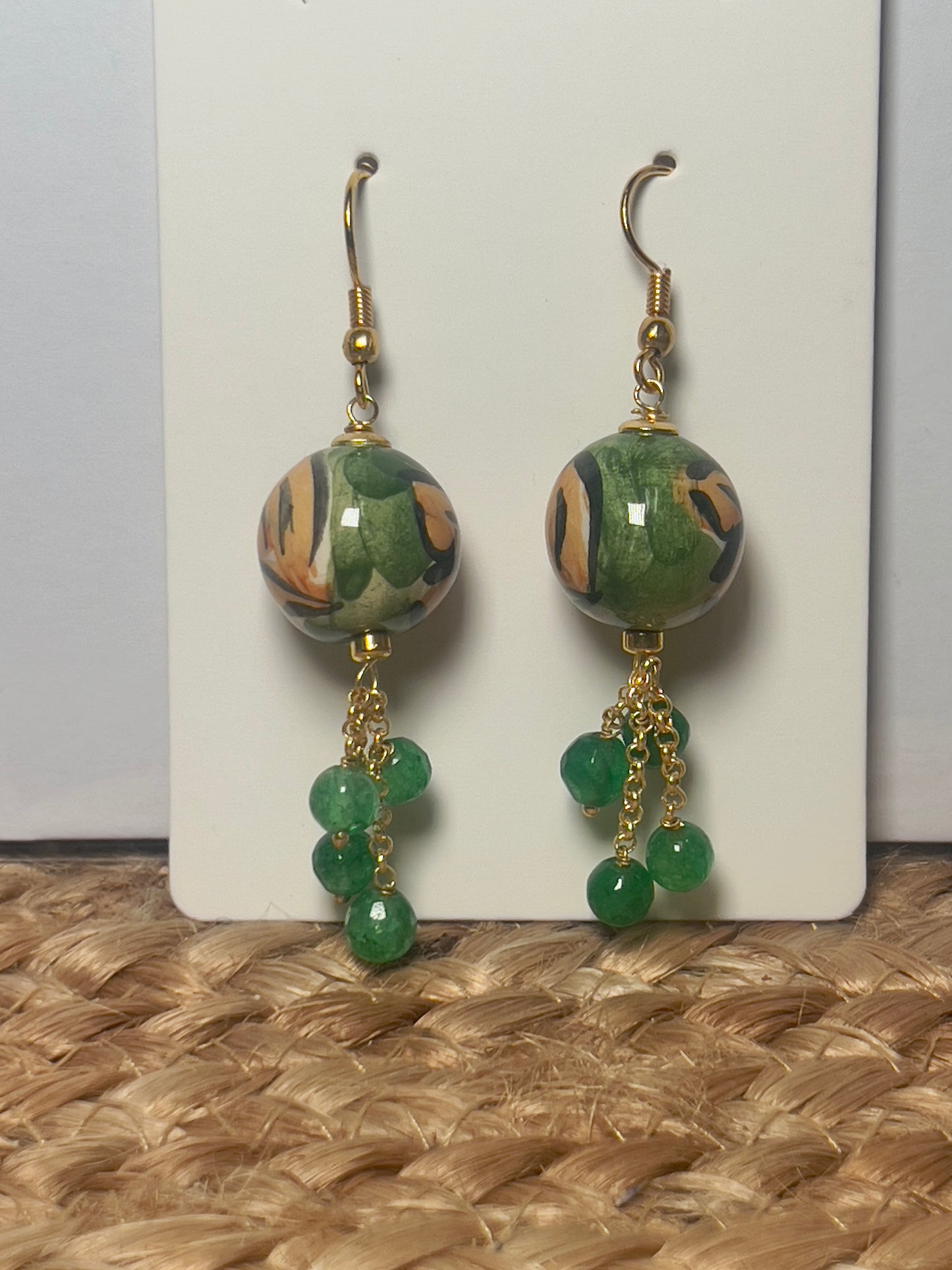 Ceramic + Beaded Earrings | Handmade in Sicily