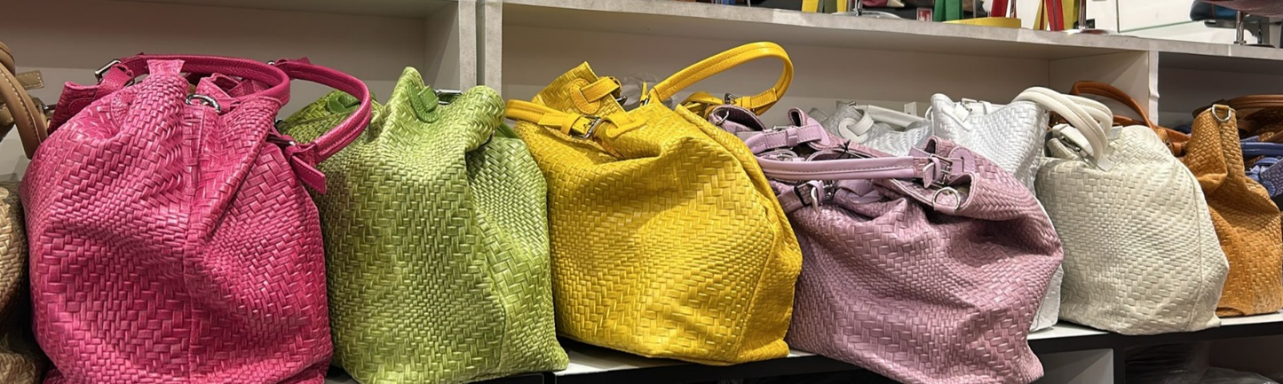 Italian Woven Leather Handbag | Camel