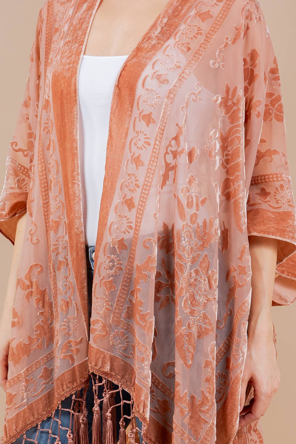 Kimono | Velvet Burnout | Rose