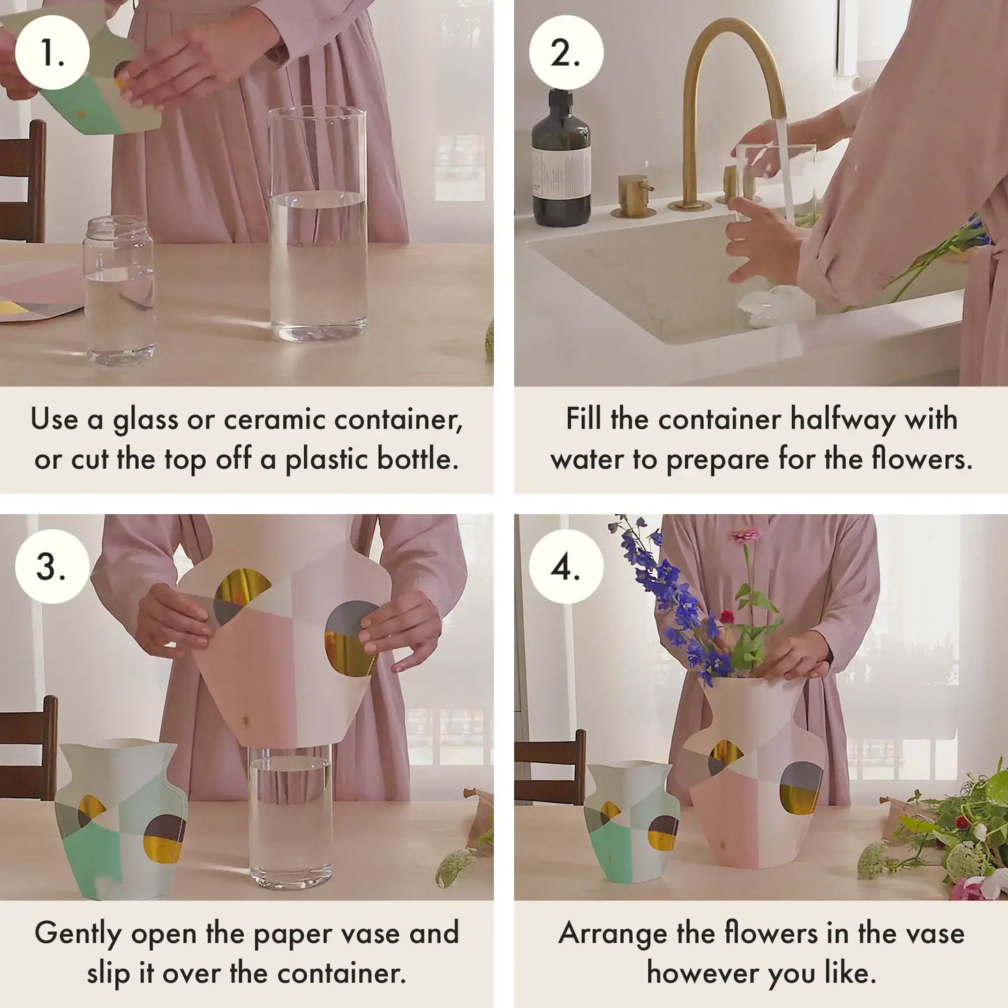 Apolino Mini Paper Vase (Double-Sided), Flower Vase