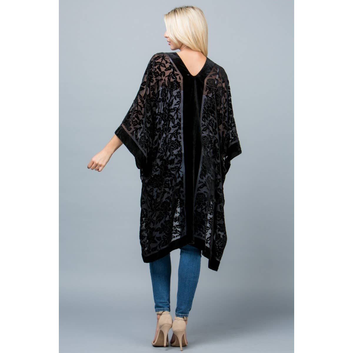 Kimono | Velvet Burnout | Black