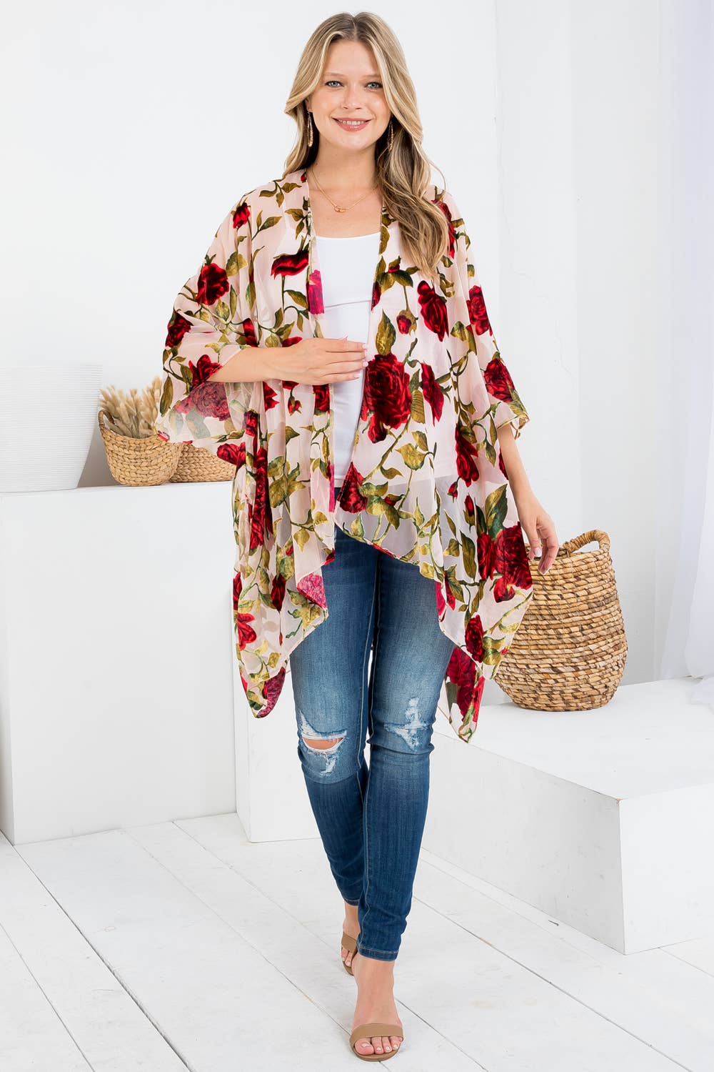 Kimono | Velvet | Roses
