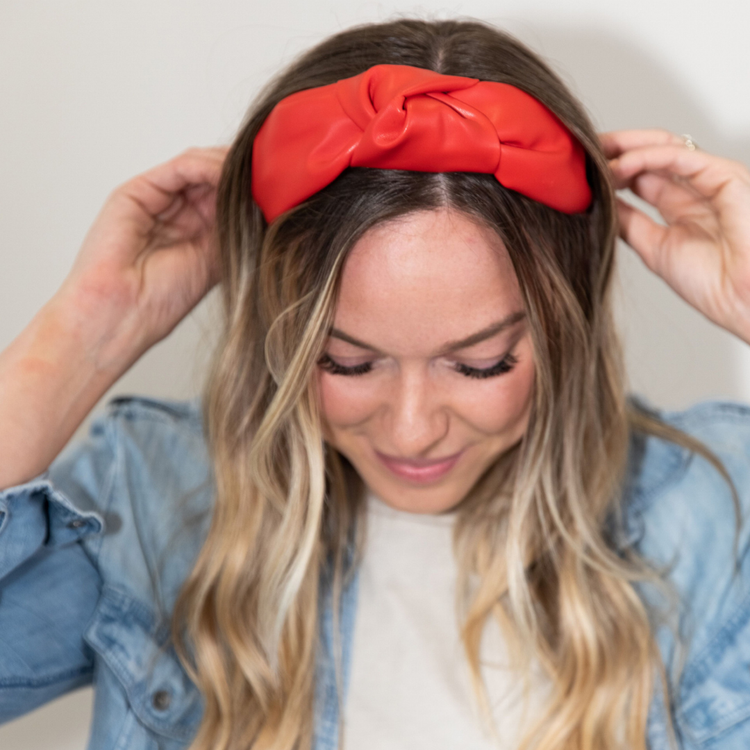Red Leather Headband