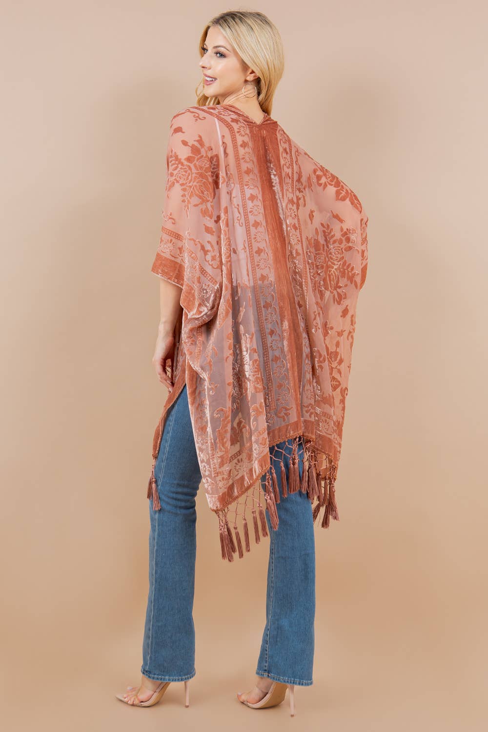 Kimono | Velvet Burnout | Rose