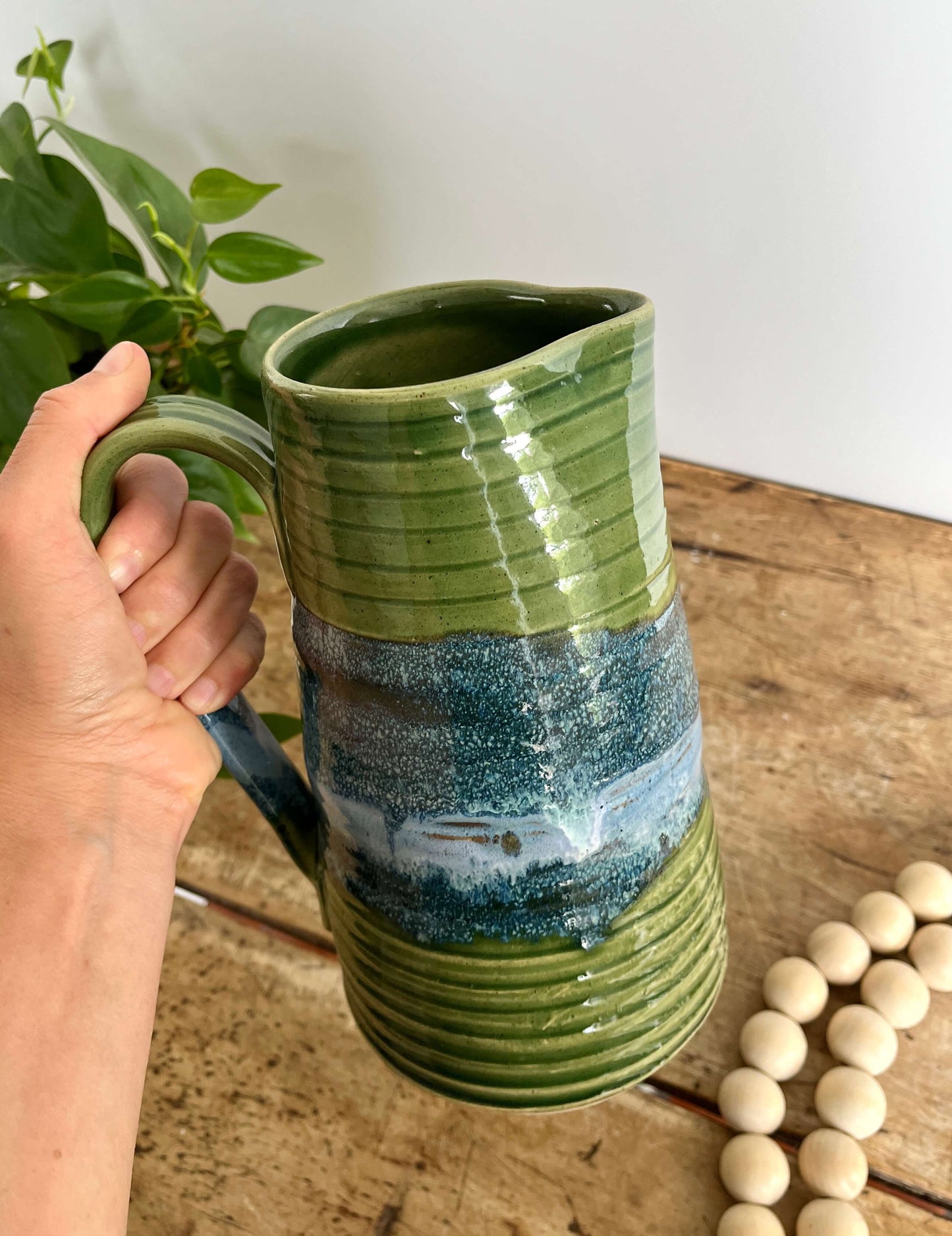 Tall Ceramic Pitcher ~ White