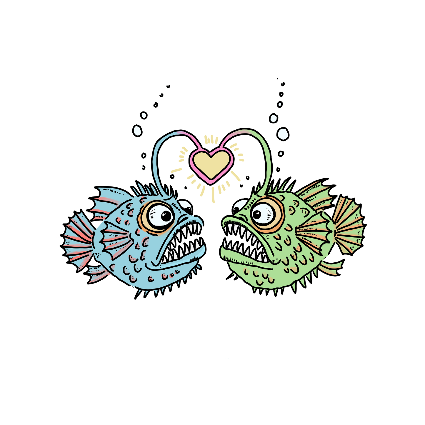 Valentine’s Day Art Greeting Card | Angler Love