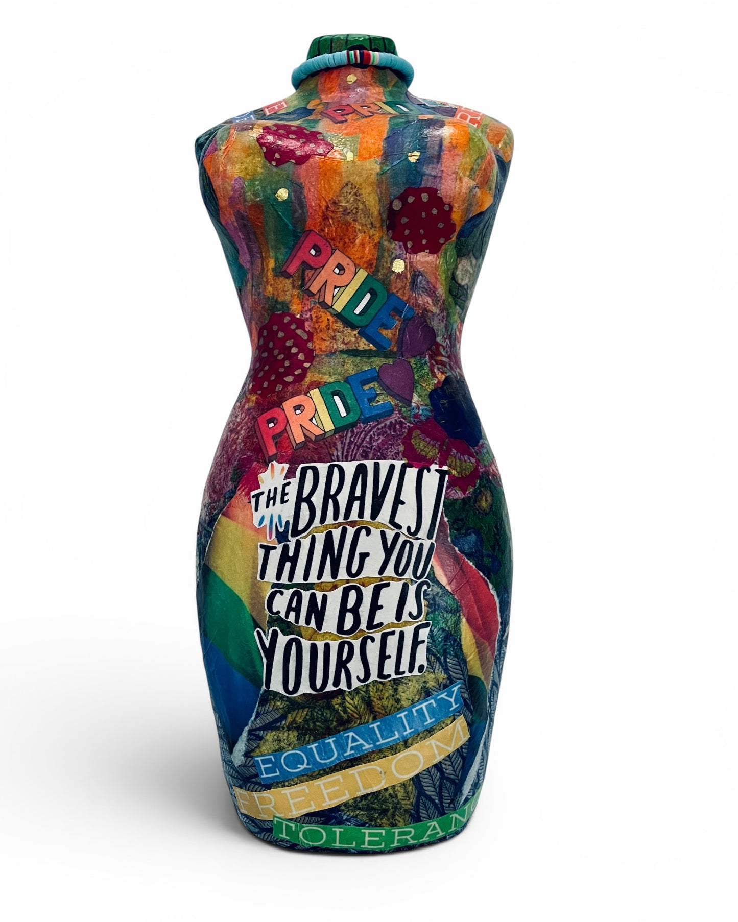 The Bravest Thing | Paper Mache Statue with Paper Collage
