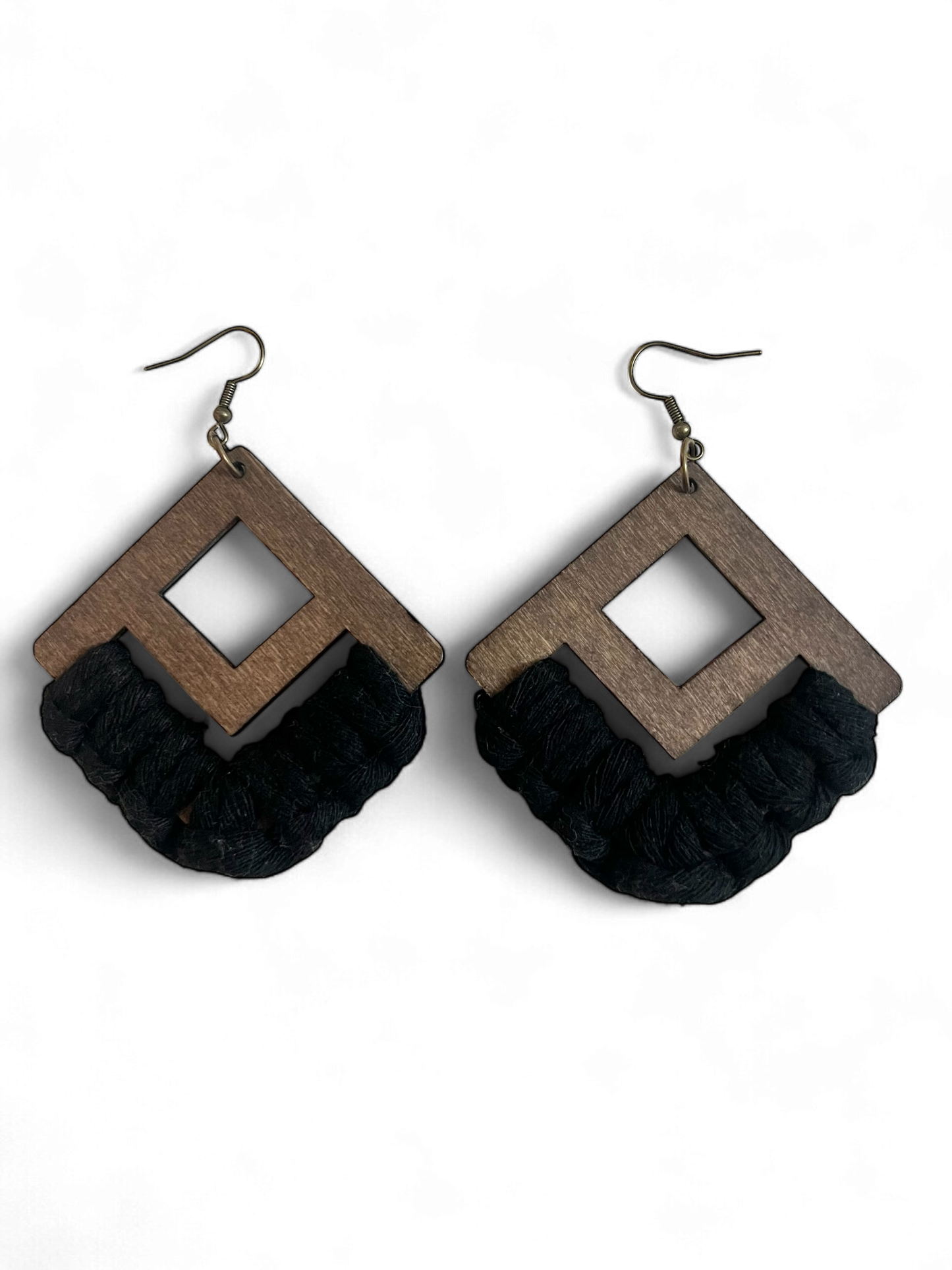 Earrings | Fringeless Diamond | Black