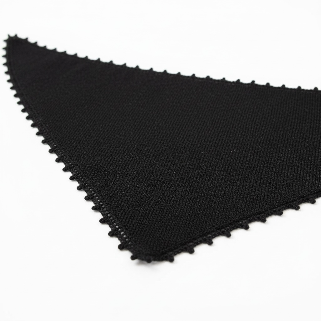 Handmade Linen Crochet Handkerchief Scarf | Black