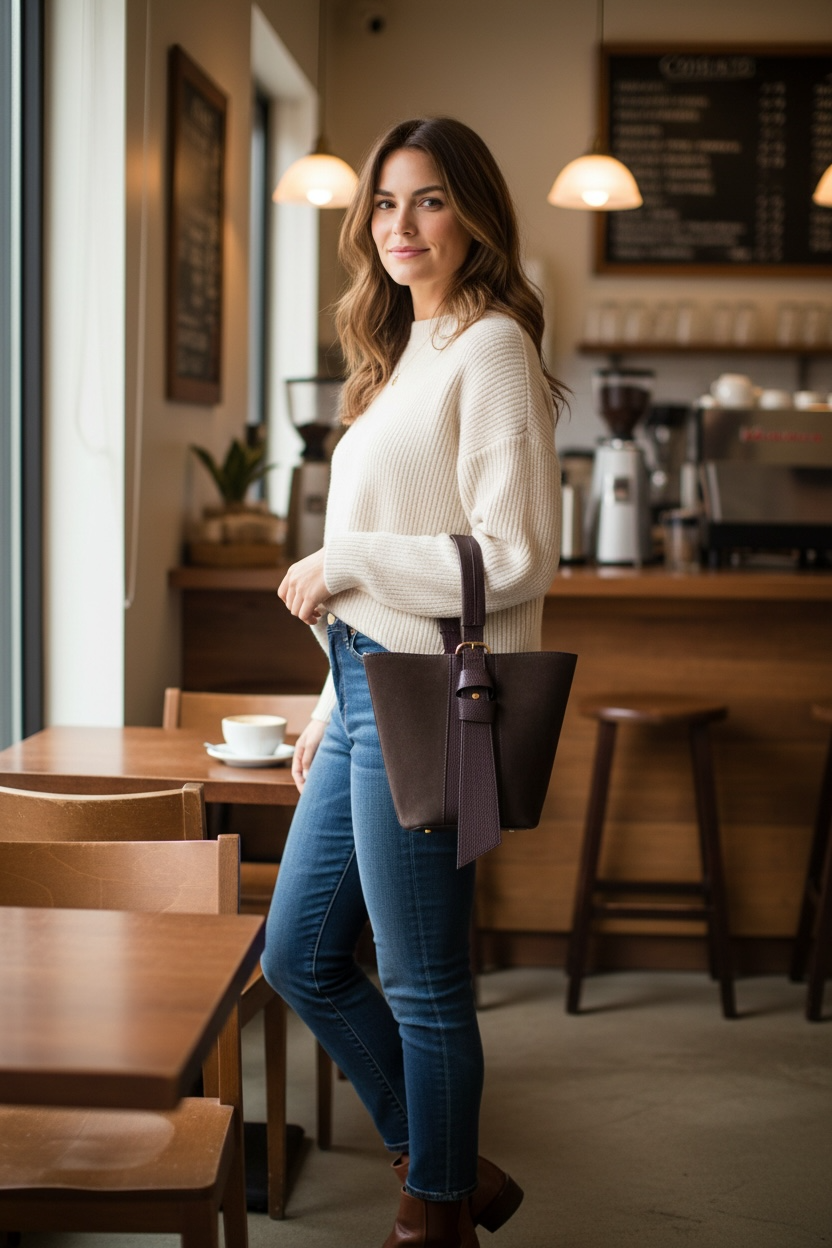 Italian Suede Convertible Handbag | Khaki